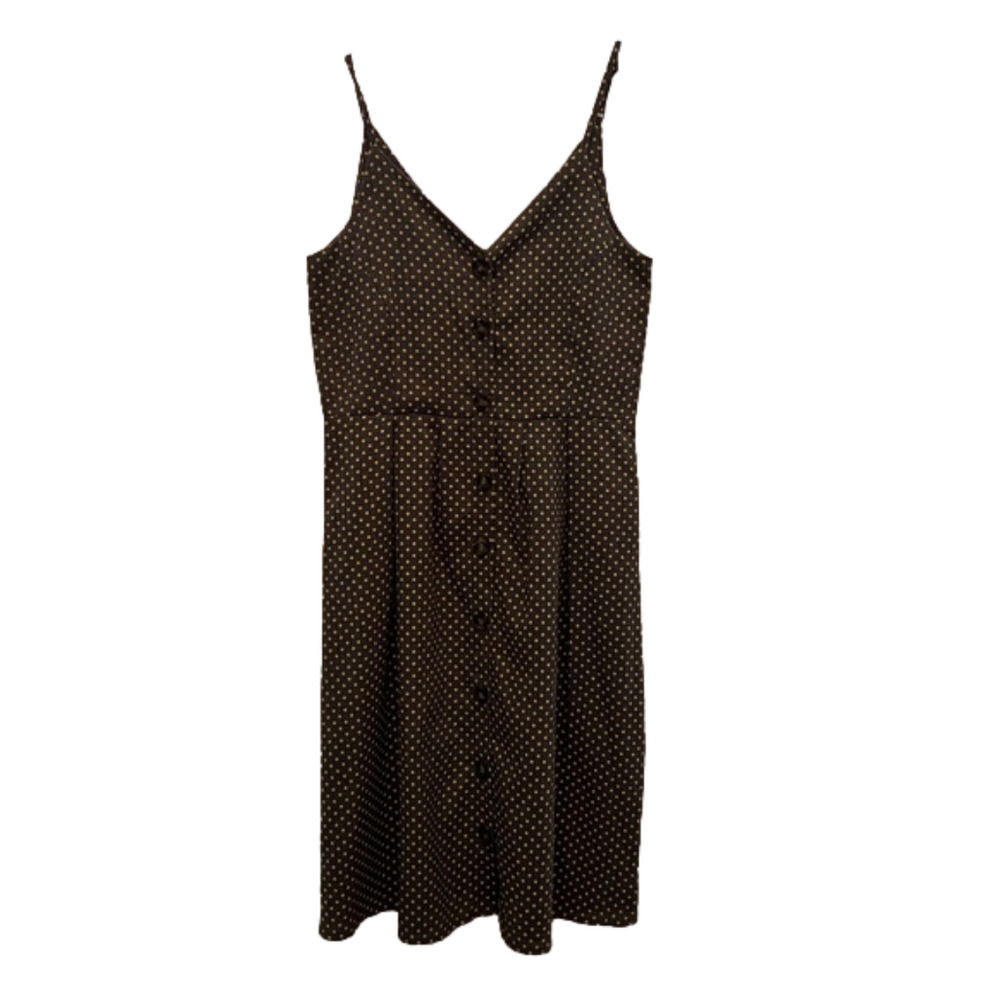 NEVER WORN 
Umgee Brown Polka Dot Button-Front Midi Dress